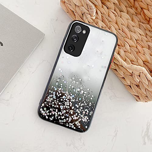 Image of VONZEE Case Compatible with Samsung Galaxy S20 FE 5G, Non Moving Glitter Cover for Girls & Women Soft TPU Shockproof Anti Scratch Drop Protection Cover (Black)