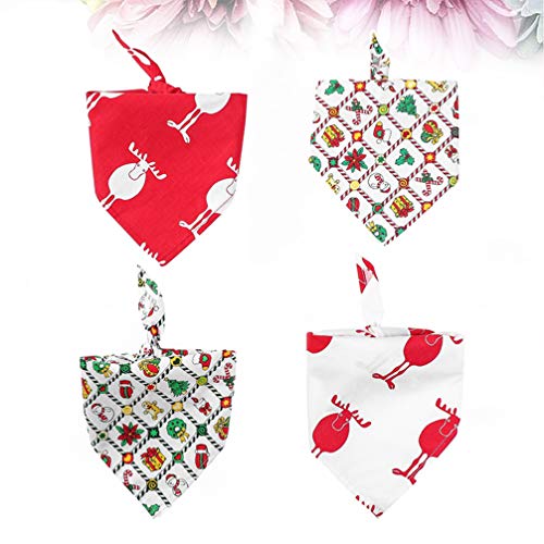ULTECHNOVO 4 PeÃ§as de Natal Cachecol Cachecol Pet Bandana Pet Cachecol LenÃ§o Triangular Bibs Fanta