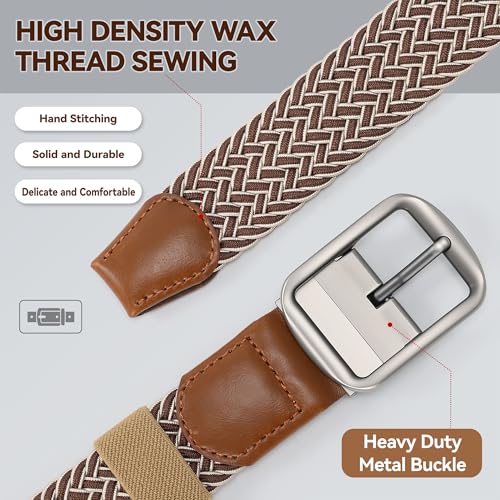 Image of Mile High Life | Braided Stretch Elastic Belts | Pin Oval Solid Black Belt Buckle | PU Loop End Tip Men /Women /Junior Belt