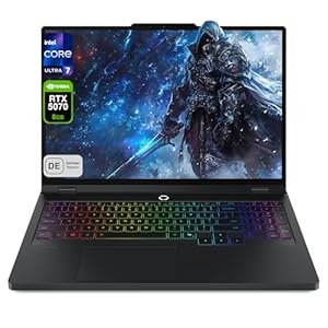 Lenovo Legion Pro 5i AI-Powered Gaming Laptop, Intel Core Ultra 7 255HX, 64 GB DDR5 RAM, 2 TB PCIe SSD, 16" OLED Display, NVIDIA RTX 5070, Deutsches Tastatur-Layout, W11 Home, Eclipse Black
