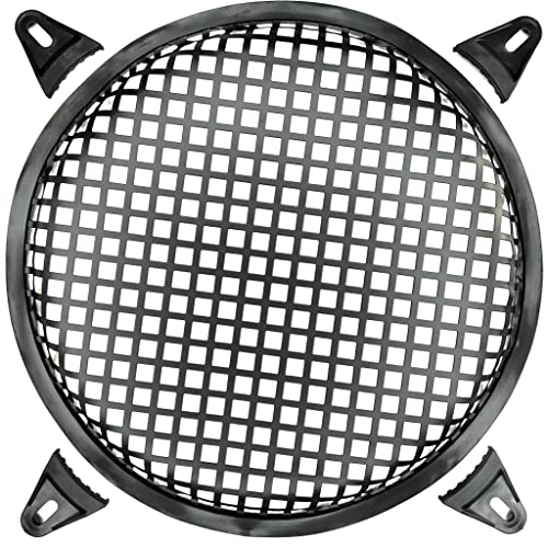 10 Inch (10") Speaker Grill Cover - Car Audio Speaker Grill Cover, Subwoofer Metal Mesh-Waffle Grill Cover Protector With Rubber Frame, 4 Clamps And 4 Screws #TOP7