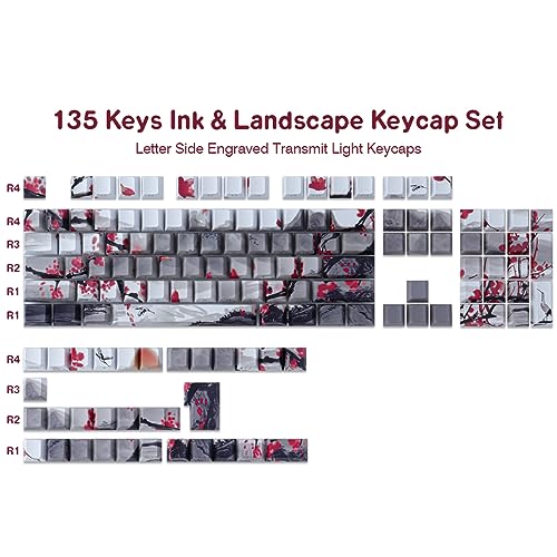 Miniatura 2 de Teclas Pbt Shine Through Keycaps Con Letras Laterales Impresas Personalizadas, 135 Teclas Para Diseño Iso Reino Unido, Interruptores Mecánicos Cherry Mx Perfil De Cereza