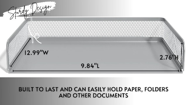 LANDA Wire Mesh Metal Desk Letter Tray Set - 3-Tier - Silver | Shop