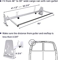 Vista 2 de Mountainpeak Portaequipajes de Escalera Ajustable para Techo de Furgoneta con Rodillo de Carga Compatible con Chevy Express Ford E-Series GMC Savana