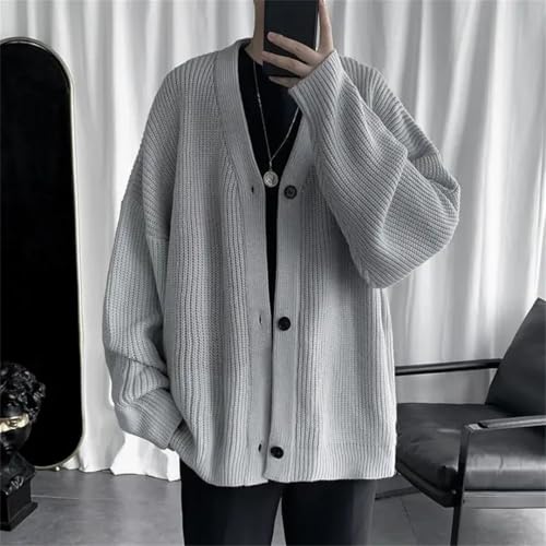 Man Clothes V Neck Cardigan Knitted Sweaters Streetwear Vintage Tops3