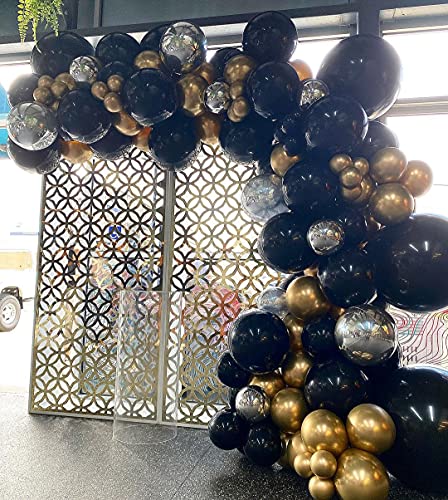 BALONAR 136Pcs DIY Gold and Black Garland Balloons Kits with 18105Inch Metallic Chrome Balloons for Birthday Party Celebration Graduation Bachelorette Wedding Baby Shower Ceremony Anniversary