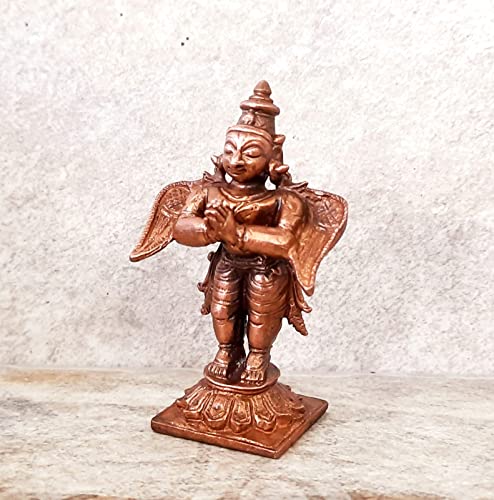 Image of Copper Idols of god Garuda, 3 inches,125 Grams, Patina Antique Finish, Pack of 1 Piece