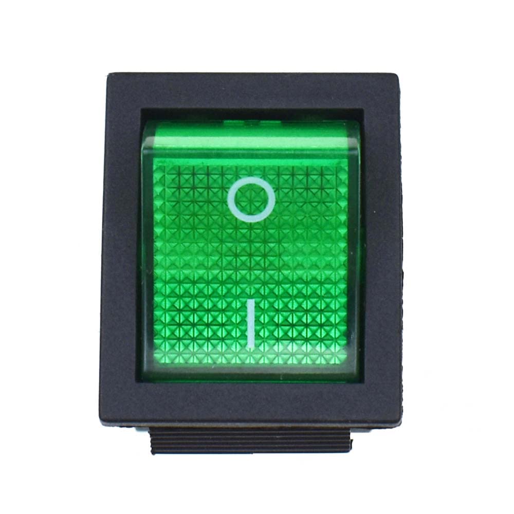 RELAND SUN 5pcs KCD4 Rocker Switch 4 6 Pin 2 3 Position DPST Boat Rocker Toggle Switch 32x25mm (4pin 2Position,Green)