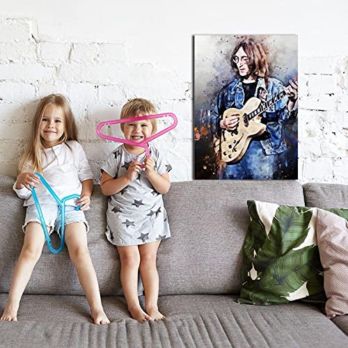 Zyangcc John Lennon Toile murale sans cadre pour chambre à coucher ou salon 50 x 75 cm - Les Beatles, Paul McCartney, John Lennon, RIngo Starr, George Harrison Zyangcc John Lennon Toile murale sans cadre pour chambre à coucher ou salon 50 x 75 cm – Image 7