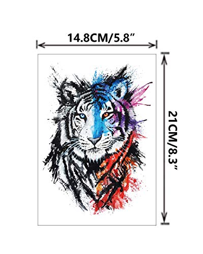 Tiger Pattern Fake Temporary Tattoo Stickers For Teen Adult Man Woman 9 Sheets #TOP3