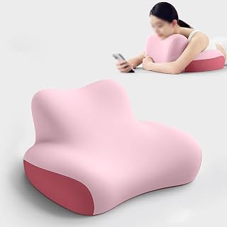 JYHHCYS Pillow for Reading in Bed Laying Down - Multifunctional Prone Stomach Laying Cushion for Supine, Lateral, Prone Positions - Soft Back Pain Relief Incline Cushion(Pink)