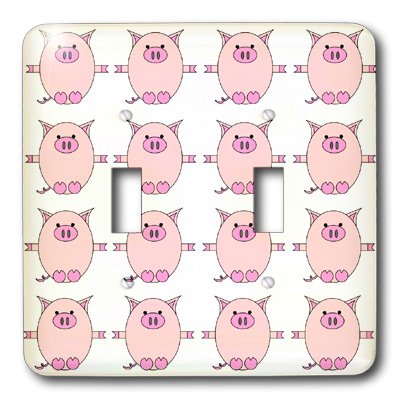 Double interrupteur à bascule multicolore Piggy Power 3dRose lsp_6295_2 au design original