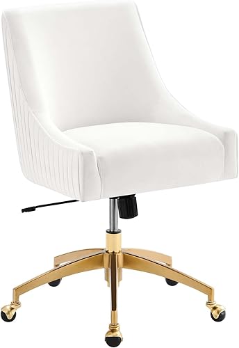 Modway EEI-5080-WHI Discern Performance - Silla de oficina de terciopelo, color blanco