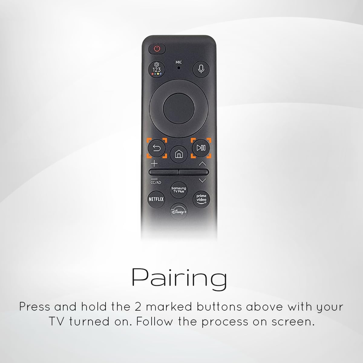 Image showing the Return and Play/Pause buttons for pairing