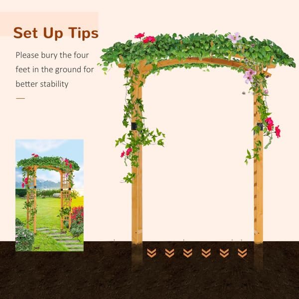 Outdoor Metal Garden Arch, Garden Arbor for Various Climbing Plant, Outdoor Garden Lawn (L56.3'' x W16.93'' x H94.5'')