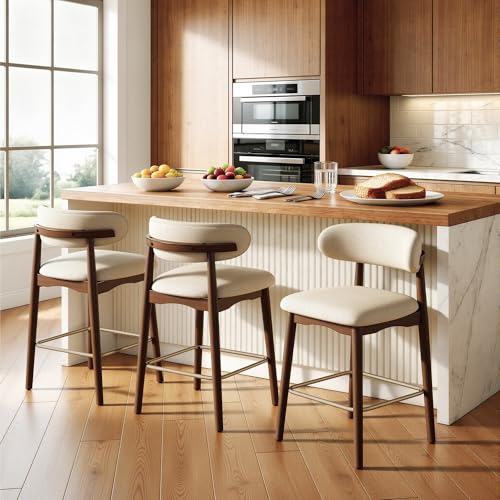 Nalupatio 3-Pack Wood Counter Height Bar Stools