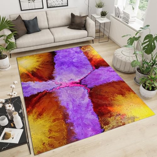 Tapis impression 3D texture marbre en flanelle douce de salon