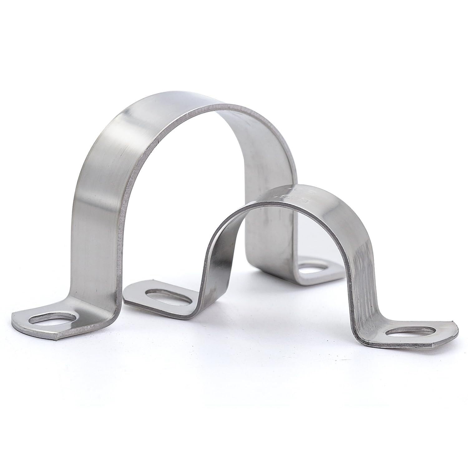 Collier de serrage tuyau lourd anti-vibration Ø50mm support en U acier inoxydable 2 trous