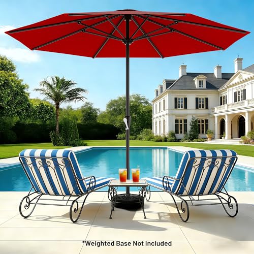 Image of AreShark 12 FT Patio Umbrella for Outdoor, Outdoor Table Umbrella with Crank, Outdoor Patio Umbrellas with 8 Sturdy Ribs, Patio Umbrellas for Market, Garden, Pool (Red)