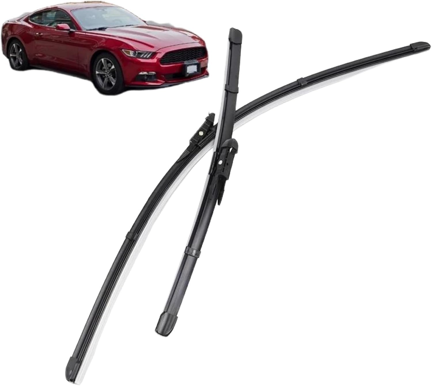 ZhangXD Front Windscreen Wipers For Mustang 2009-2023, Windshield Window Brush Front Wiper Blades All-Weather Replacement Set Easy Installation