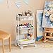 Modanais Baby Diaper Caddy Organizer Cart - 3 Tier Rolling Storage Cart with Wheels, Baby Essentials Nursery Storage, Detachable Dividers - for Crib, Bedroom, Art & Craft Organizer (Off White)