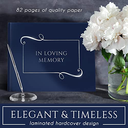 In Loving Memory Funeral Guest Book, Funeral Guestbook With Pen, Memorial Service Guest Book, Memorial Guest Book, Memorial Book, Funeral Book, Signature Book, Navy Funeral Book Guest #TOP6