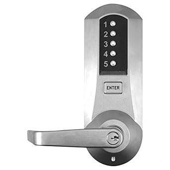Kaba 5021XKWL-26D-41 Cylindrical Push Button Lock with Lever Xk Ko Us26D, Satin Chrome