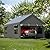 JY QAQA Carport, 12x20 FT Heavy Duty Carport with Removable Side Walls and Doors, Portable Garage with Roll-Up Window and Sandbags, Car Canopy with All-Season Tarp for Cars, Trucks, Boats, Gray