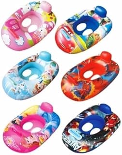 Kids Inflatable Swimming Float Boat, Character Design Pool Seat, Assorted Colors, Ages 3-6
