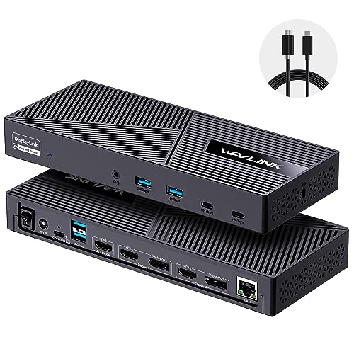 USB C Docking Station Triple Monitors with 130W Power Delivery, Wavlink ...
