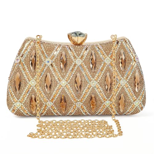 Image of Women's Sparkly Rhinestone Clutch Purse Evening Shoulder Bag