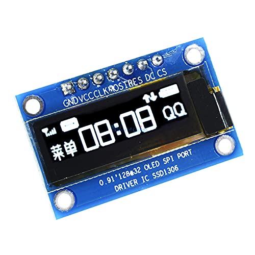 0.91 Inch 128x32 White OLED LCD Display DIY OLED Module SSD1306 Driver IC for Arduino PIC SPI Port DC 3.3V-5V