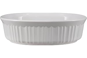 FS12 French White 1.5qt/1.4L Oval Ceramic Casserole Bakeware Dish by CorningWare: The...