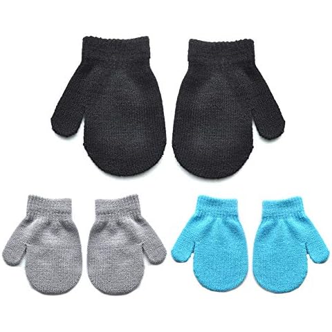 LAIMIO Toddler Magic Stretch Mittens Girls Soft Knit Mitten Baby Boys Winter Knitted Gloves Cover