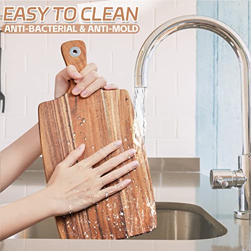 Acacia Wood Cutting Board With Handle - Evnsix Wooden Chopping Board For Meat, Bread, Vegetables,Fruits,Cheese Serving Boards, Decorative Charcuterie Boards Kitchen Countertop #TOP6