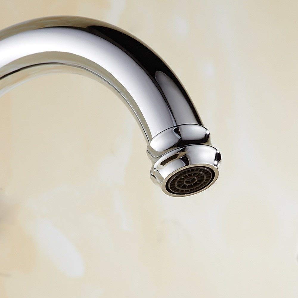 Mixer Tap Srebrny Piękny kran kuchenny Podwójny sposób na ciepłą i zimną wodę Kran z litego mosiądzu Bateria łazienkowa z ceramicznym uchwytem Nowoczesna bateria umywalkowa do domu Obrotowy