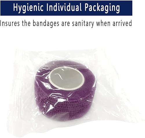 Miniatura 2 de MINGYUE - Paquete de 12 unidades de 1 x 5 yardas, cinta autoadhesiva, cinta atlética, cinta deportiva, cinta para muñeca y tobillo, vendaje cohesivo