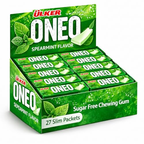 Ceres Gourmet Spearmint Sugar Free Gum Sticks – Xylitol Chewing Gum Slim Packs – 27 Packs with 7 Individually Wrapped Pieces Each – Long Lasting Spearmint Flavor