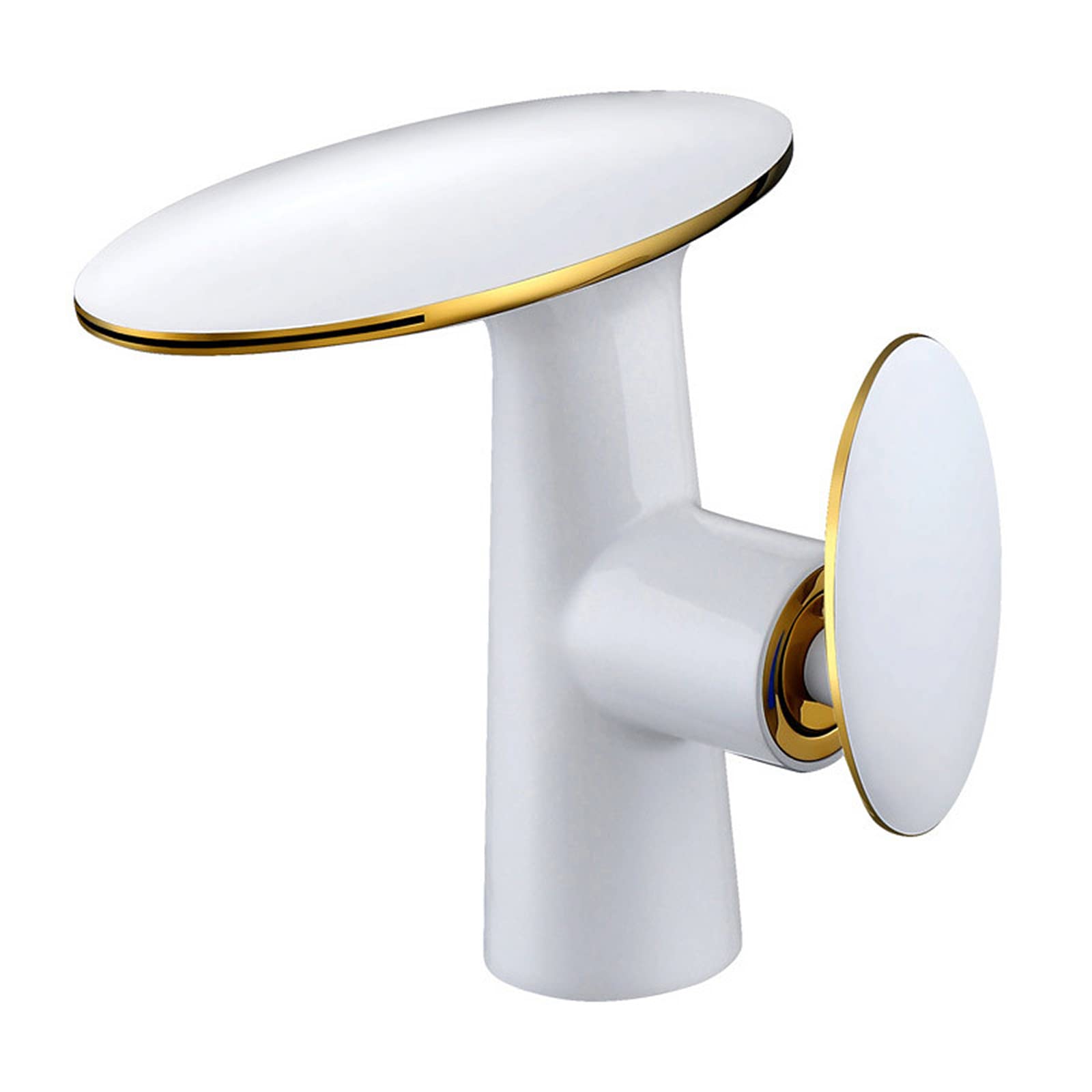 Rubinetto per lavabo a Cascata, Rubinetti per lavabo 1 Foro, Rubinetto per lavabo con Maniglia Singola, Rubinetto per lavabo a Vasca, Rubinetto per lavabo in Oro Bianco per lavabo, Miscelatore per