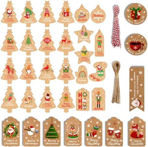 Marrone) 100 Pezzi Etichette Regalo In Carta Kraft - Etichette - Foto 7