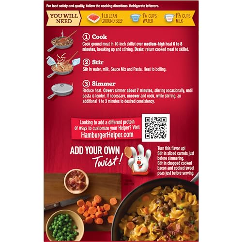 Image of Hamburger Helper Cheesy Beef Pasta Meal (5.2 oz - 12 Pack) No Artificial Flavors, Ready in 3 Easy Steps, Quick Meals Perfect for Midweek Dinners, Busy Evenings & Families On-the-Go