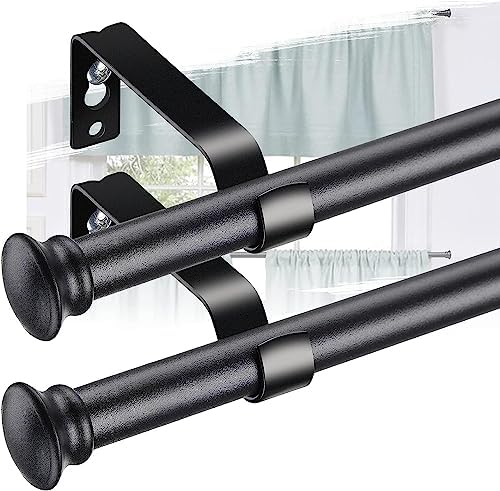 Karnisz, 71-198 cm, karnisz z uchwytami na pokrywkę na filiżanki, zestaw okuć ze stali nierdzewnej, średnica 16 mm, regulowany dekoracyjny karnisz do sypialni/matowy biały