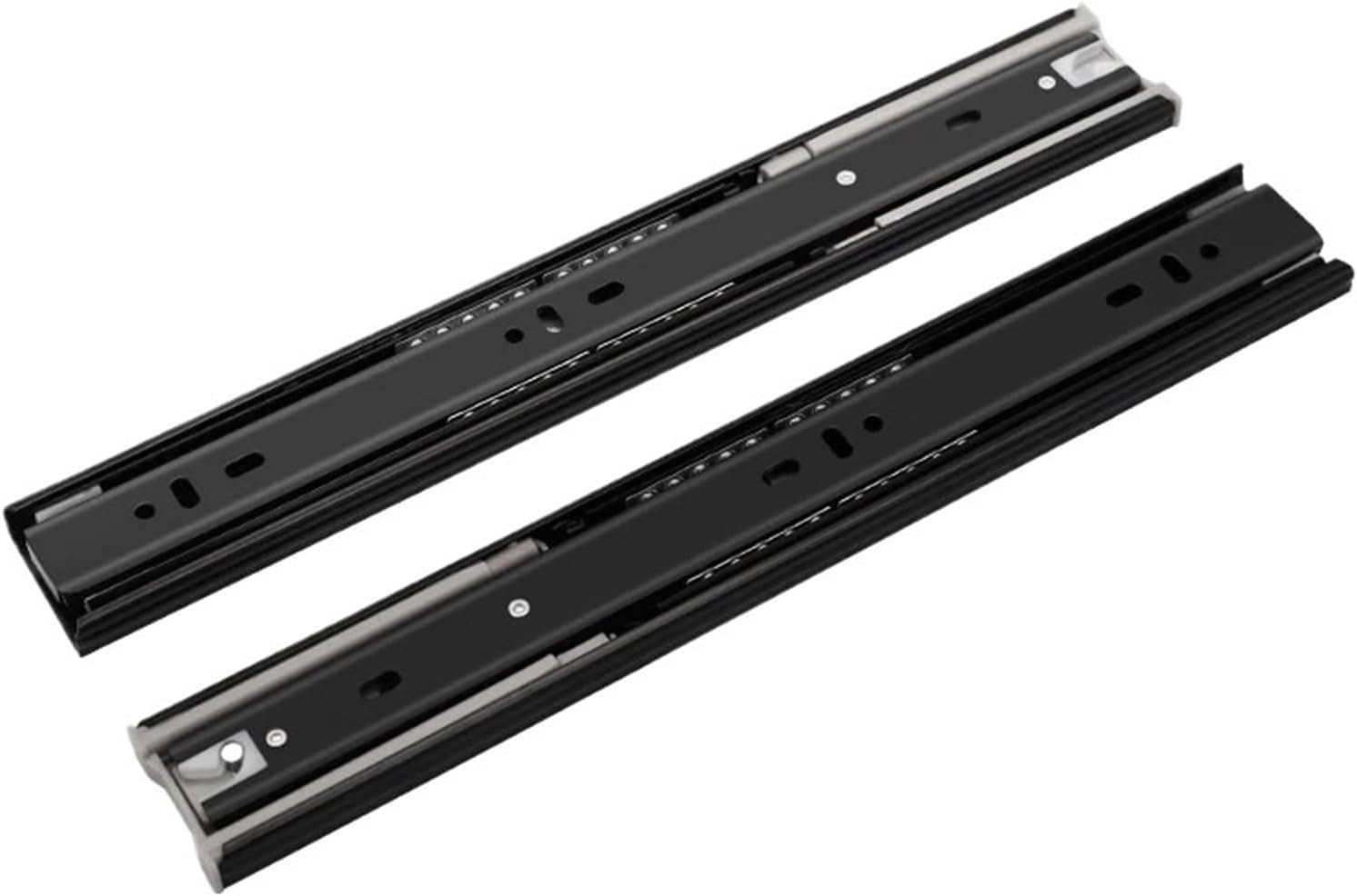 Drawer Slides Rails Track Guide Glides Runners,2Pcs Metal Buffer 8-22" Width 45mm Mute Three-Section Rail Sliding Furniture Hardware Fittings for File Cabinet(16 inch(400MM))