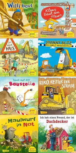 Pixi-Bundle 8er Serie 276: Pixis Fahrzeuge auf der Baustelle (8x1 Exemplar)