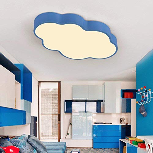Plafonnier moderne LED nuages bleu 50cm avec télécommande pour chambre d'enfant
