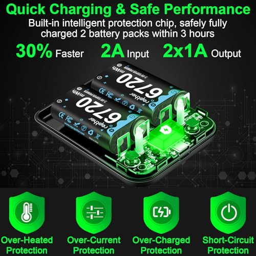 rapthor 4X 6720mWh Rechargeable Controller Battery Pack for Xbox Series with Fast Charger Station Compatible with Xbox One/One X/S/Elite/Series X/S Accessories (4 Battery Packs +1 Charger by rapthor - Used condition - Image 6