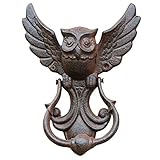 Owl Design Door Handle, Vintage Door Knocker Metal Cast Iron Door Ring, Heavy Duty Owl Shape Knocker
