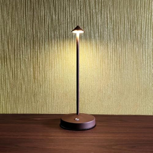 eypid Cordless Table Lamps,Rechargeable Led Touch Bar Lamp, Portable Battery Desk Lamp,2 Level Brightness Dimmable Night Light,Minimalist Design, for Living Room/Restaurant/Couple Dinner/(Rust)
