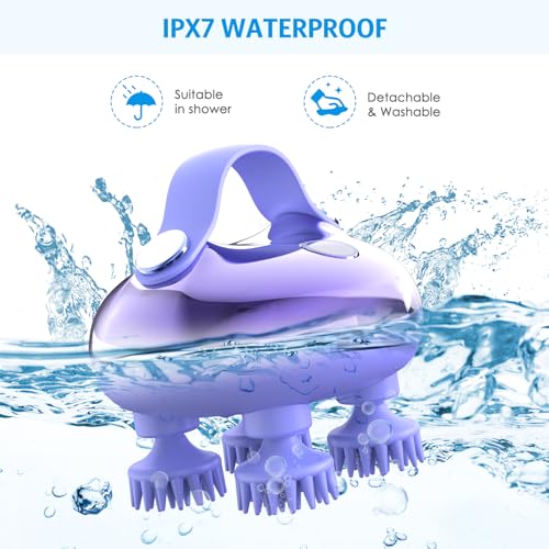 Olipiter Massageador elétrico de couro cabeludo com 100 nós de massagem, massageador de cabeça portá