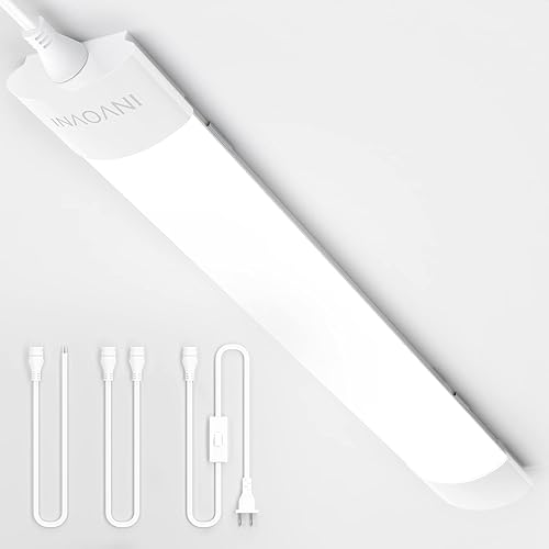 Miniatura 1 de INVOVNI Luz LED enlazable de tres pruebas, IP66 impermeable con 5000 K para tienda al aire libre, garaje, lavado de autos y armario, lámpara LED